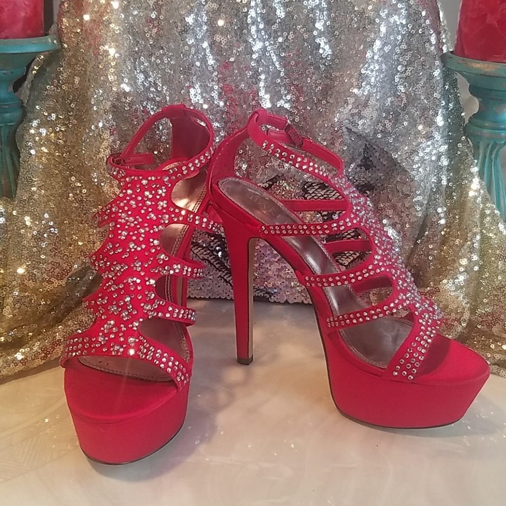 Rhinestone red heels